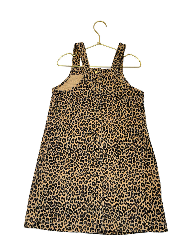 Crewcuts Leopard Print Corduroy Overall Dress - Size 8