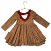 Sweet Honey Brown & Red Floral Dress - Size 3T