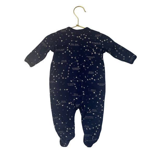 Ralph Lauren Navy Star Constellation Print Footed PJs - Size 3 Mo