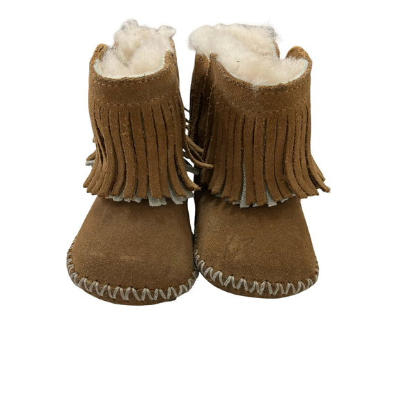 UGG Chestnut & Silver Fringe Booties - Size 2-3