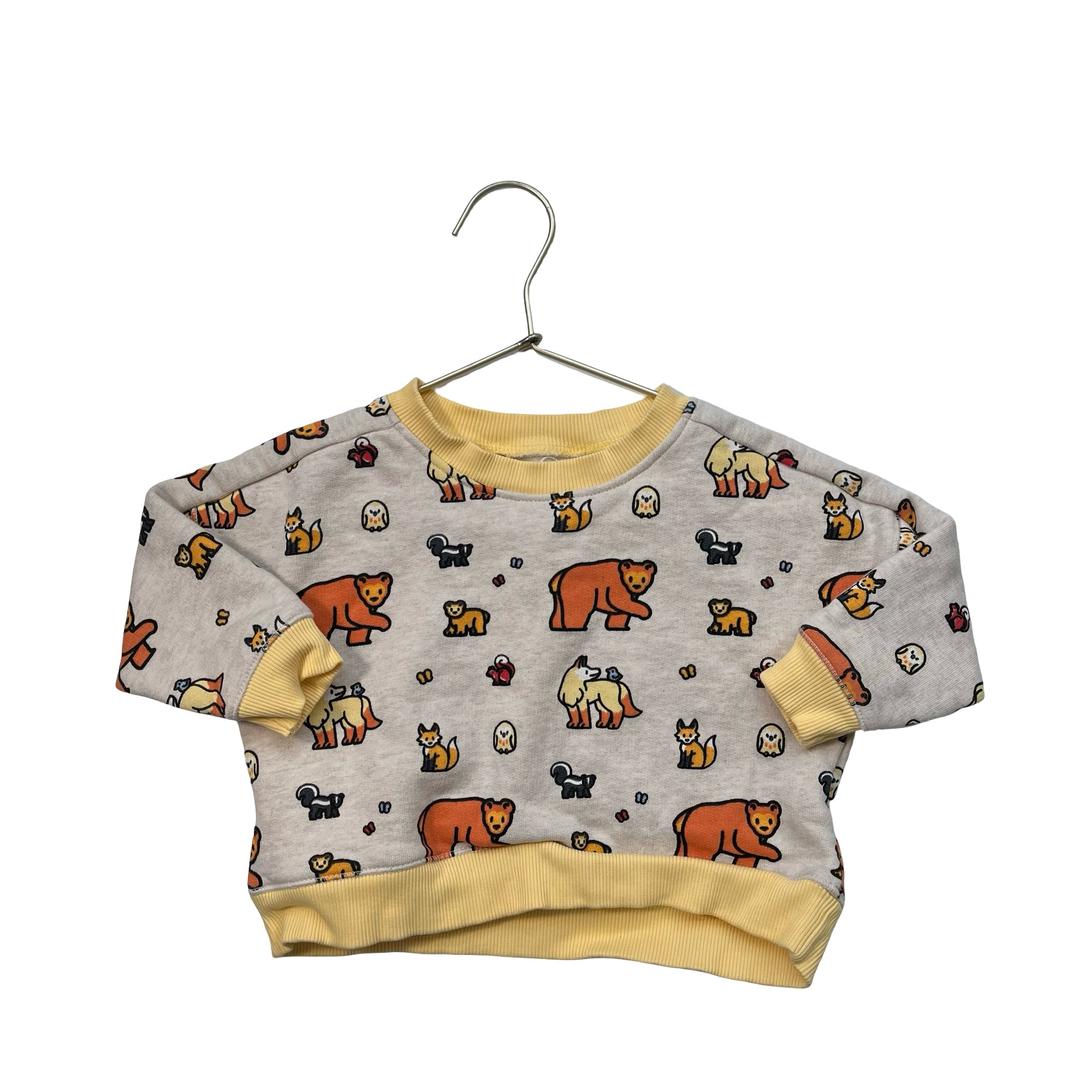 Monica + Andy Tan Forest Animal Print Sweatshirt - Size 9-12 Mo