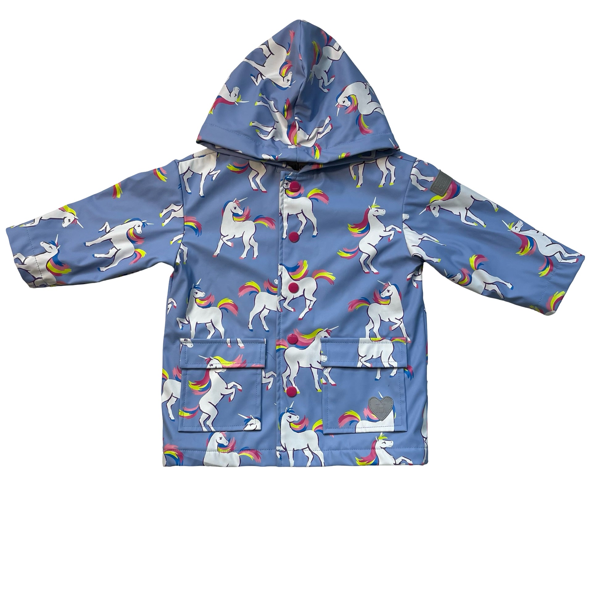 Hatley Terry-Lined Lavender Unicorn Rain Jacket - Size 2