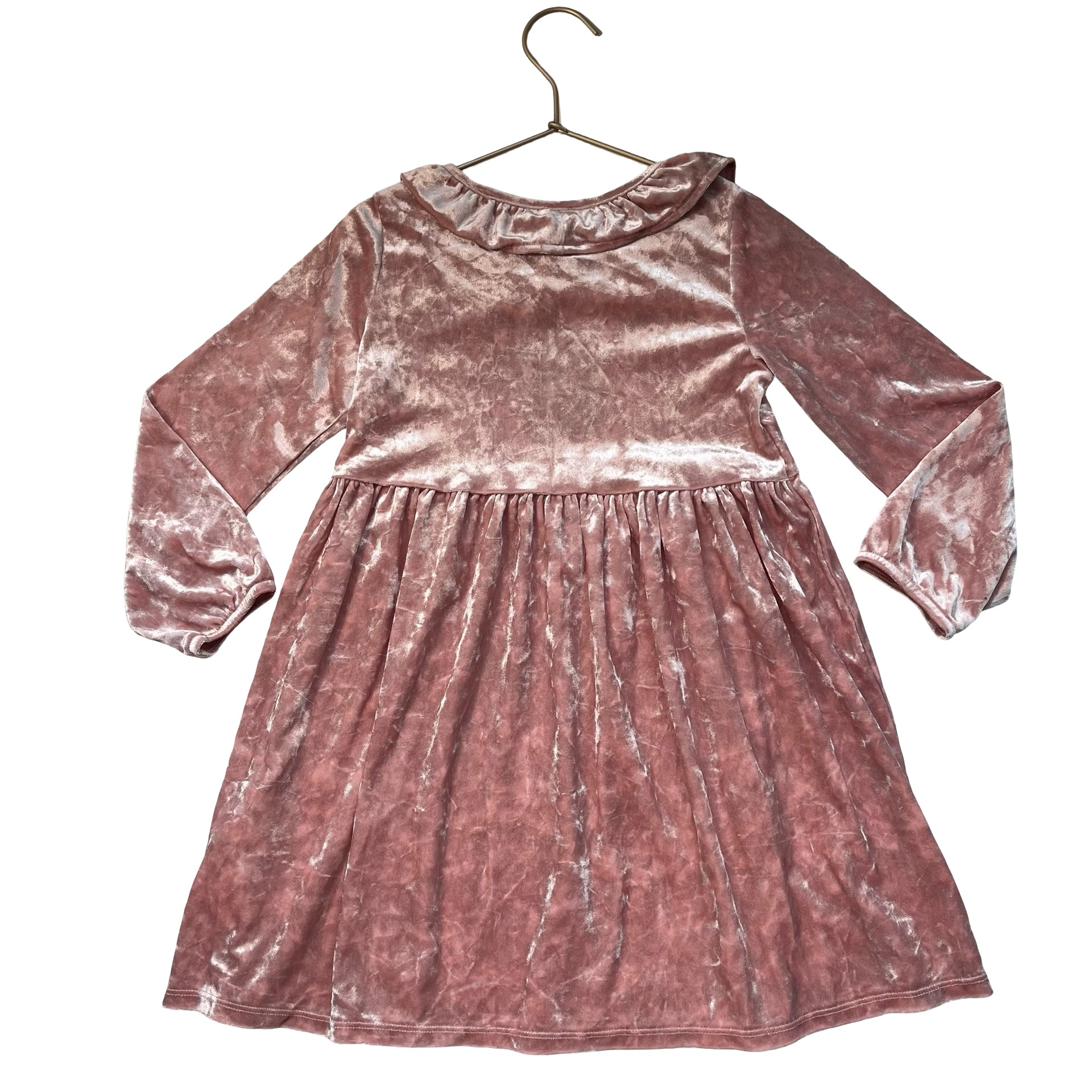 H&M Pink Crushed Velour Dress - Size 5T-6