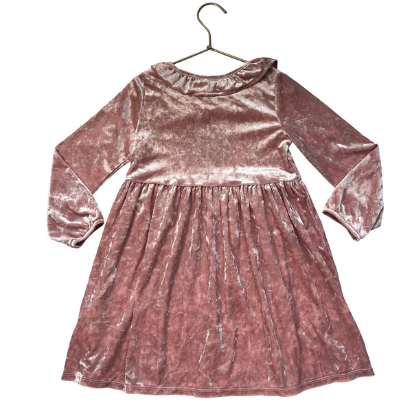 H&M Pink Crushed Velour Dress - Size 5T-6