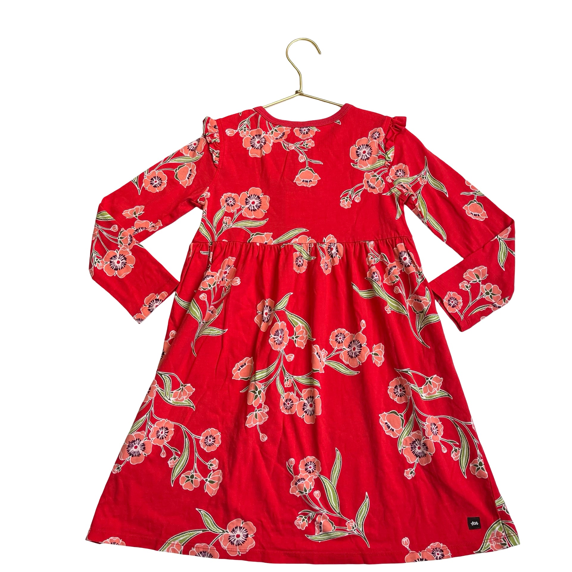 Tea Collection Red Flower Print Dress - Size 6