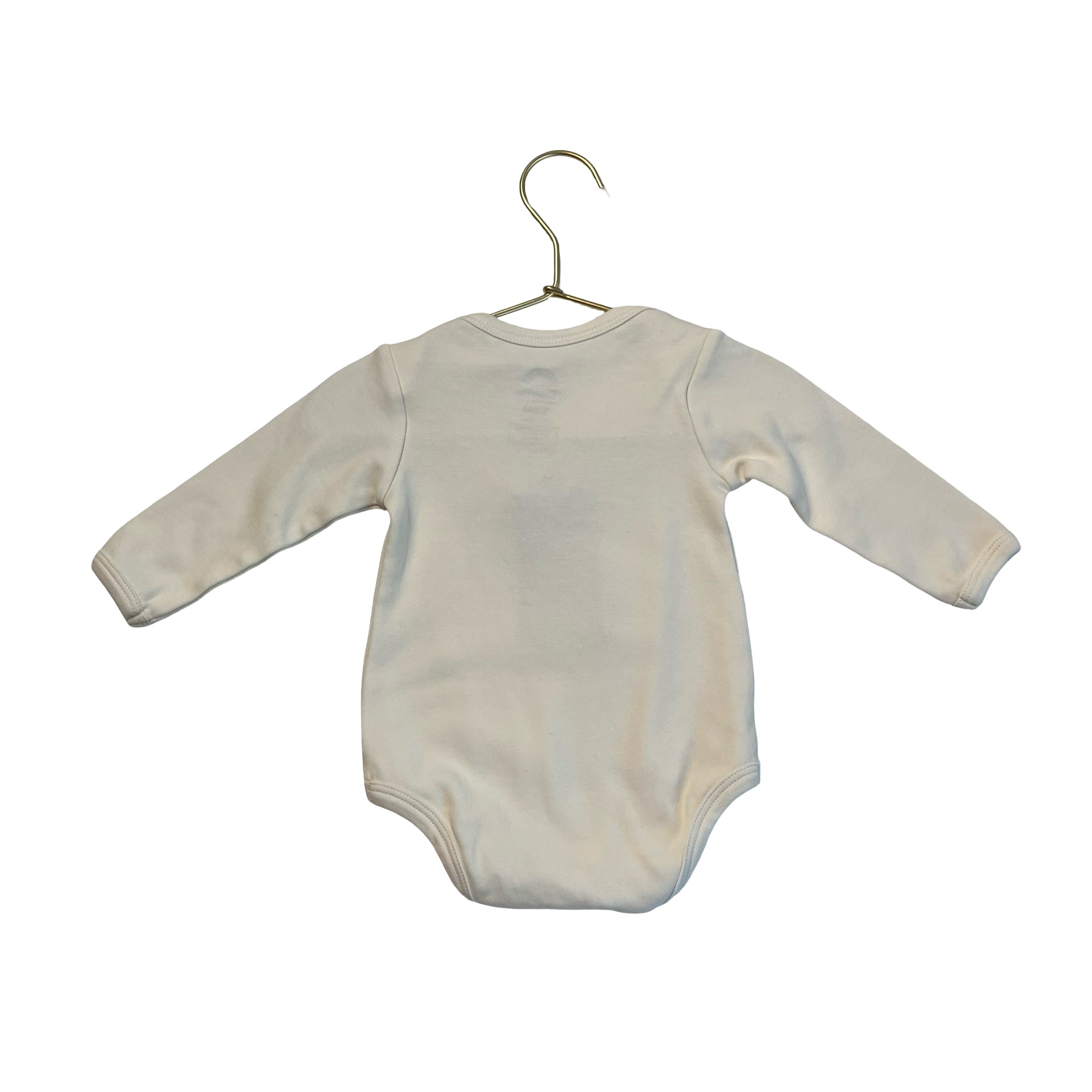 Emerson and Friends Ivory & Teal 'Jolly' Long Sleeve One Piece - Size 3-6 Mo