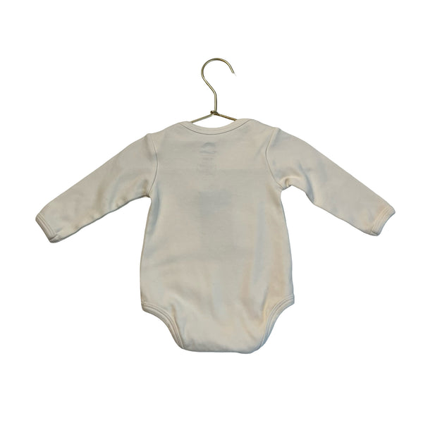Emerson and Friends Ivory & Teal 'Jolly' Long Sleeve One Piece - Size 3-6 Mo