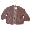 Zara Light Plum Sherpa & Floral Corduroy Trim Jacket - Size 12-18 Mo