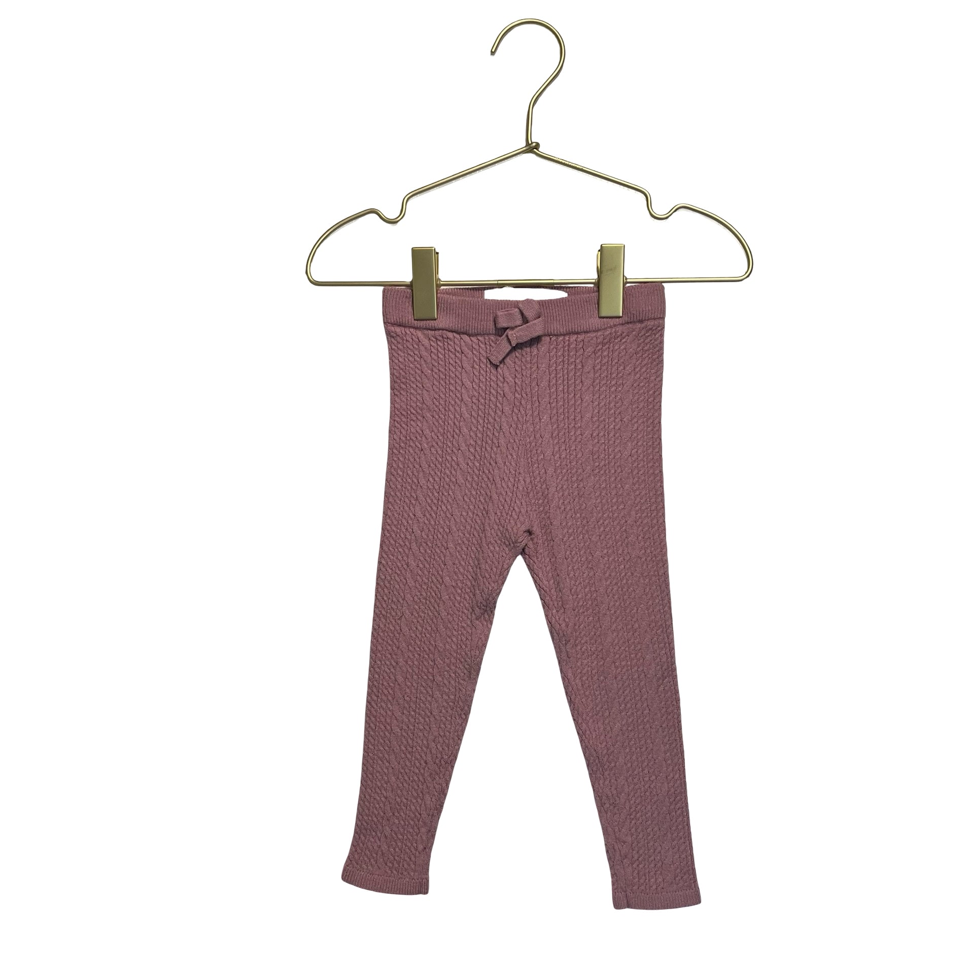 Zara Pink Cable-Knit Leggings - Size 2