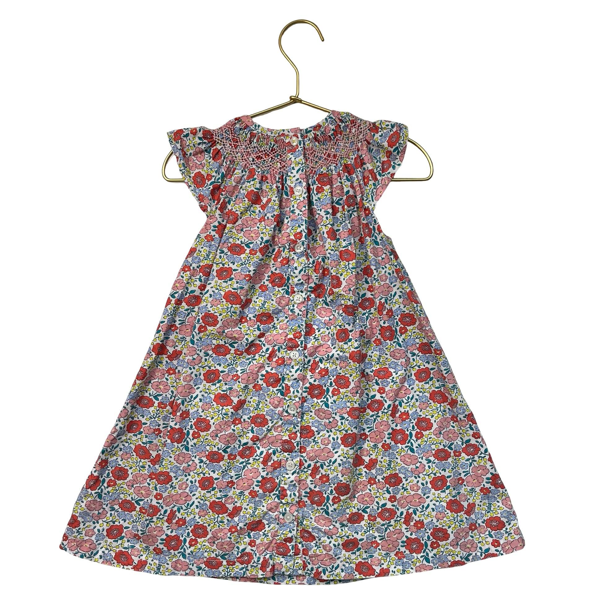 Baby Boden Smocked Floral Dress - Size 2-3Y