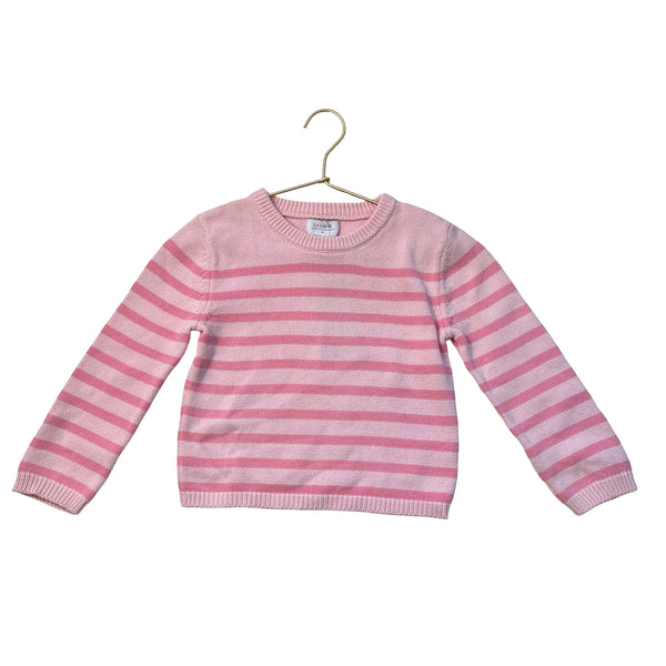 La Ligne Pink Striped Cotton Sweater - Size 4