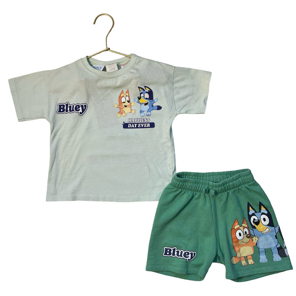 Zara x Bluey Green Graphic T-Shirt & Shorts Set - Size 4