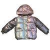 Baby Gap Sherpa-Lined Silver, Pink, Plum Metallic Hooded Winter Jacket - Size 2