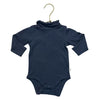 Mori Navy Ribbed Mock-Neck Bodysuit - Size 3-6 Mo