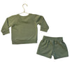 Adidas Sage Green Sweatshirt & Shorts Set - Size 12 Mo