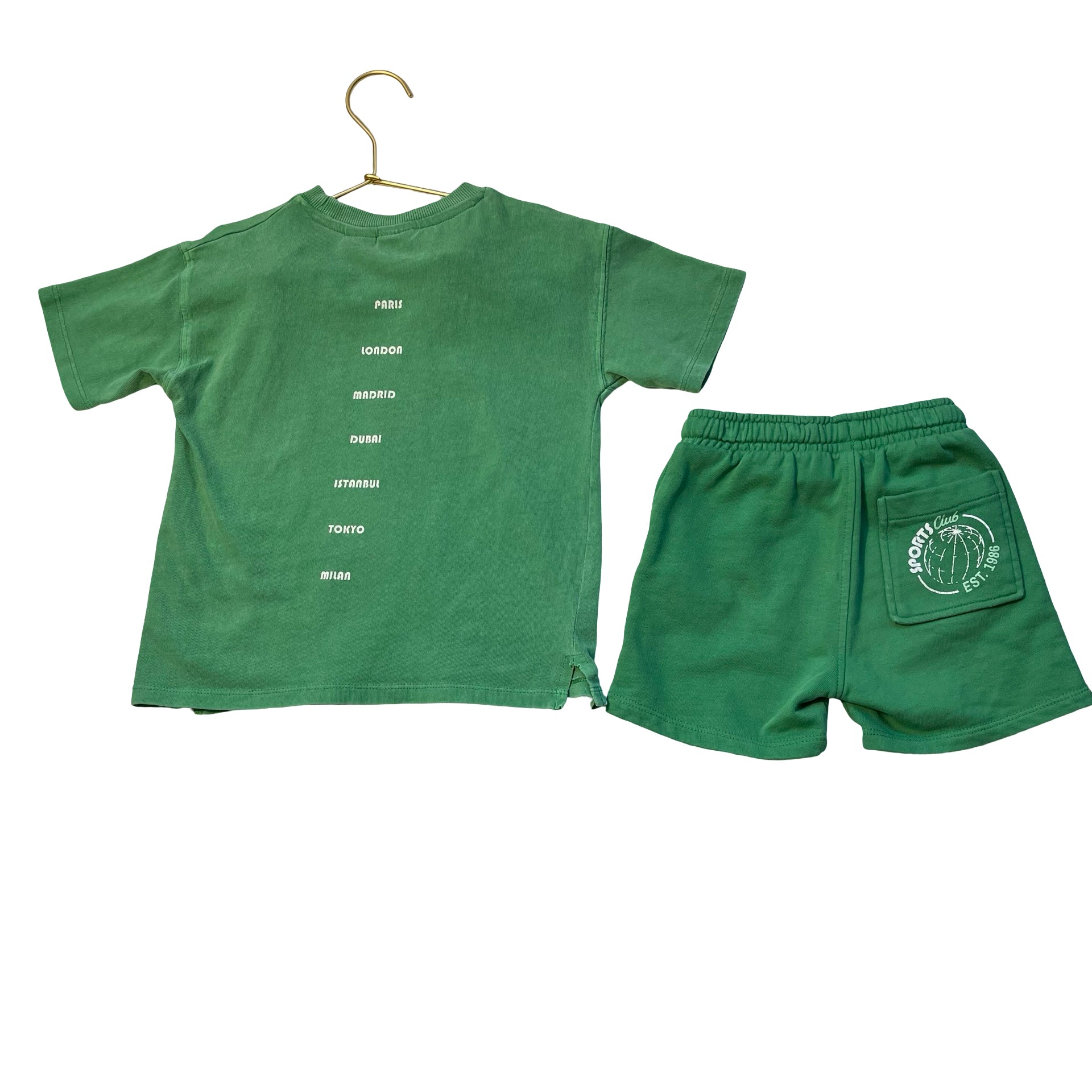 Zara Green 'Sports Club' T-Shirt & Shorts Set - Size 3