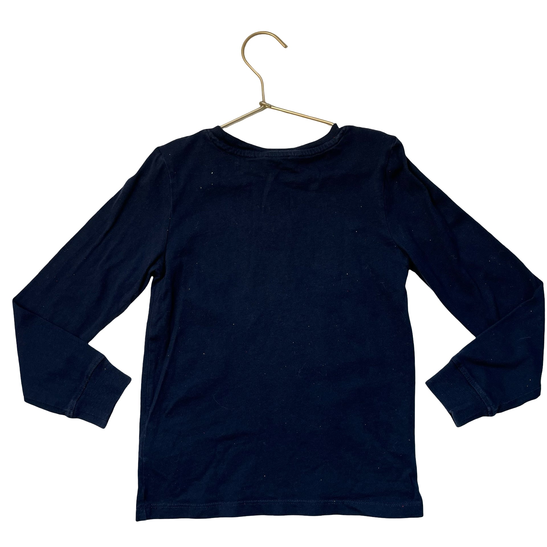 H&M Navy Santa & Elf Flip Sequin Shirt - Size 6-7