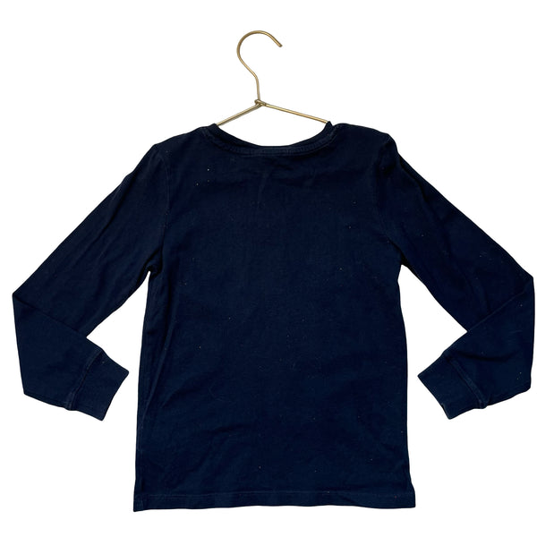H&M Navy Santa & Elf Flip Sequin Shirt - Size 6-7