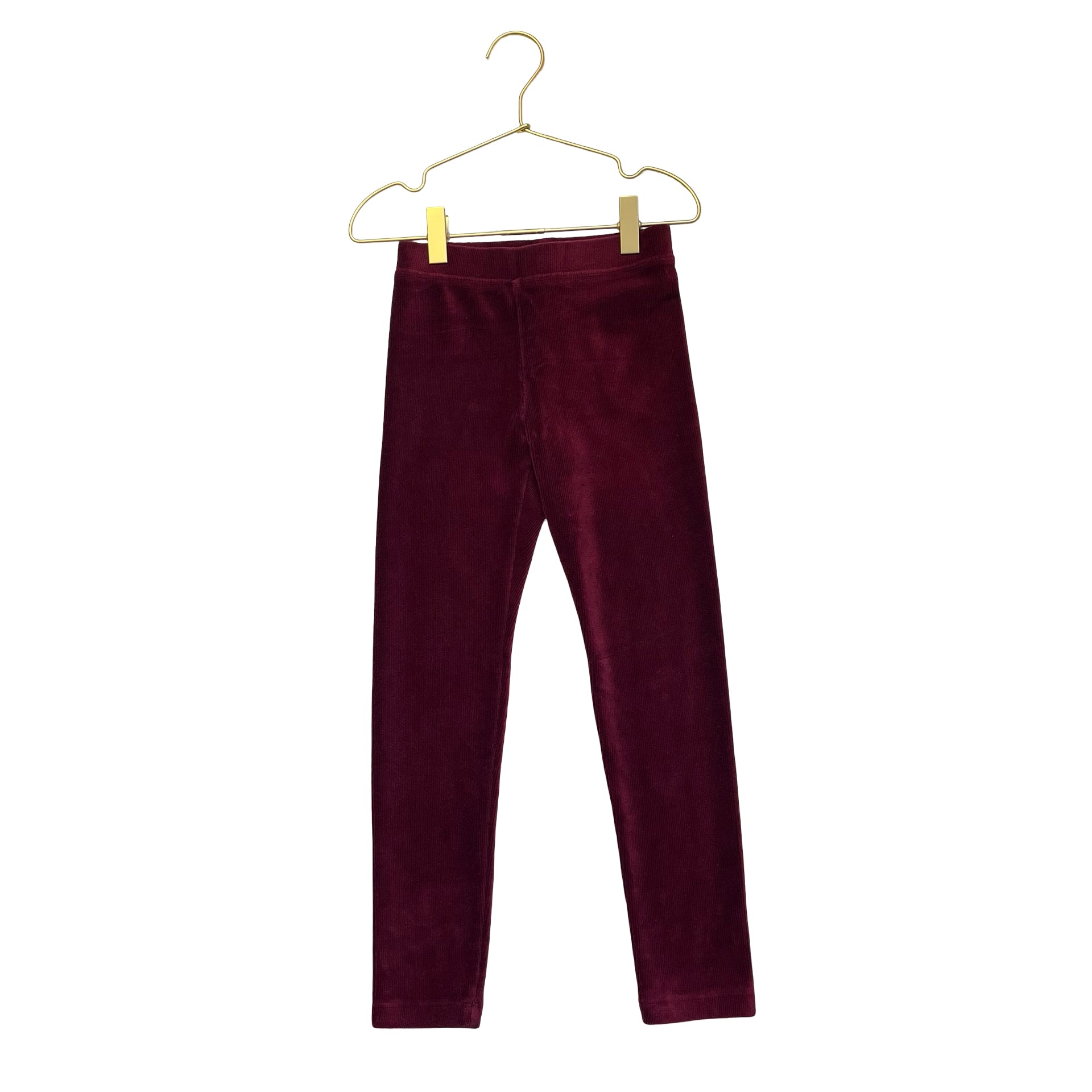 Crewcuts Burgundy Ribbed Velour Leggings - Size 7