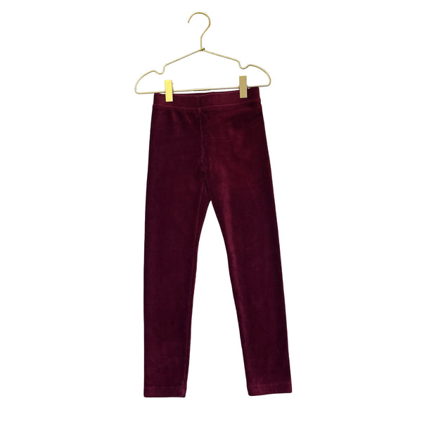 Crewcuts Burgundy Ribbed Velour Leggings - Size 7