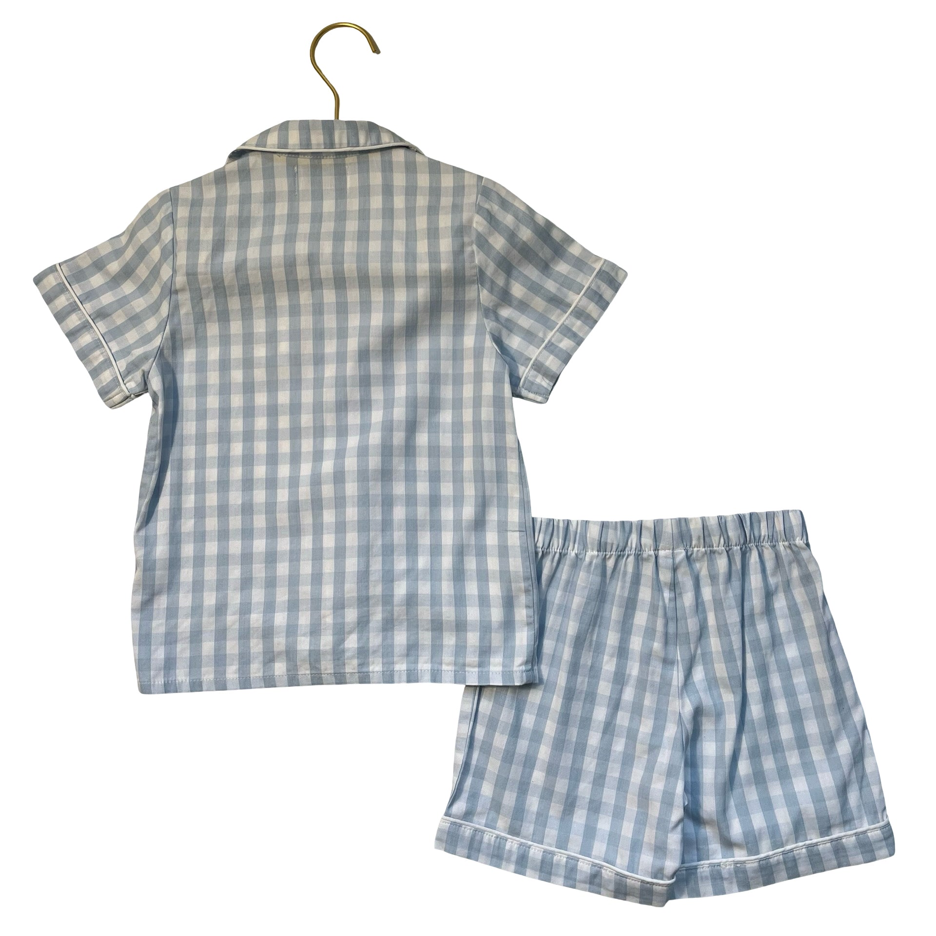Petite Plume Light Blue Check 2 Piece PJ Set - Size 3