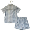 Petite Plume Light Blue Check 2 Piece PJ Set - Size 3