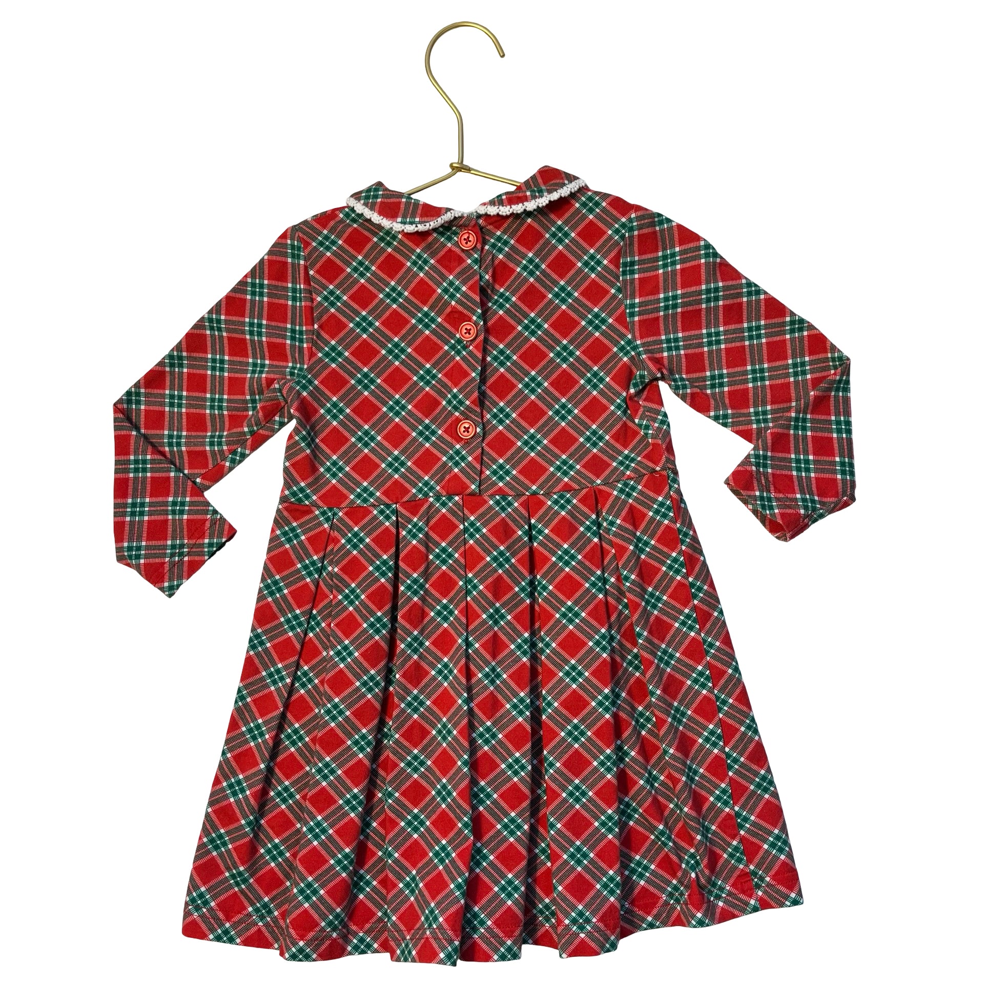 Rachel Riley Red & Green Plaid Dress - Size 2Y