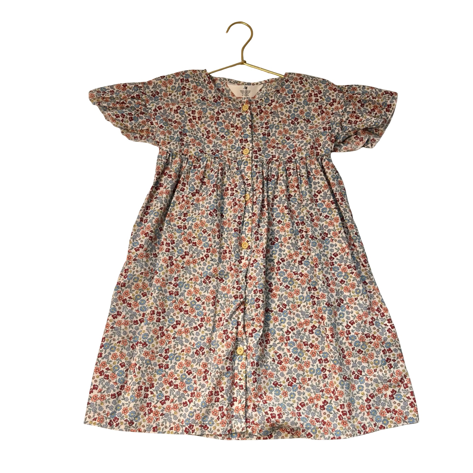 H&M Ivory Floral Print Dress - Size 7