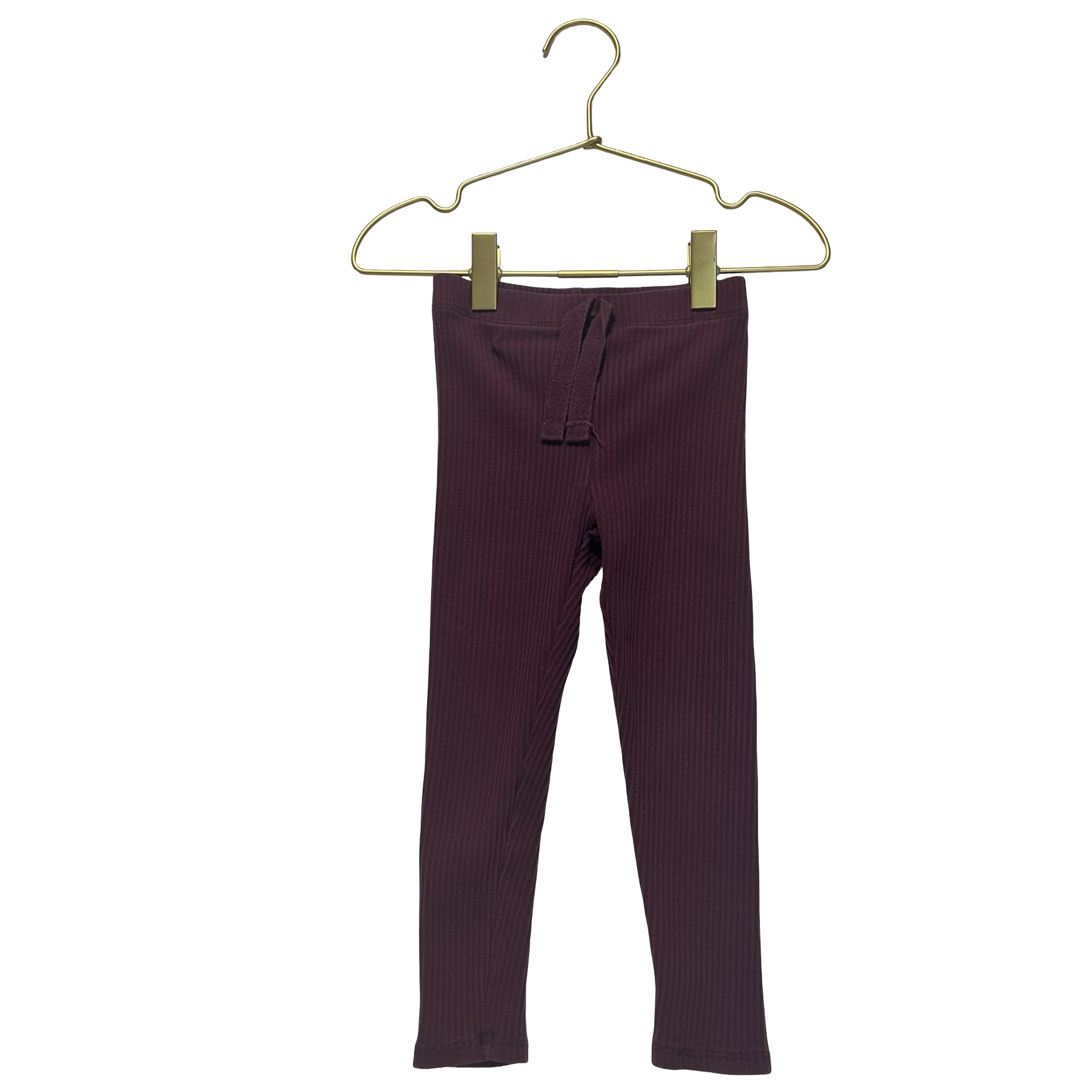 Zara Burgundy Ribbed Leggings - Size 3