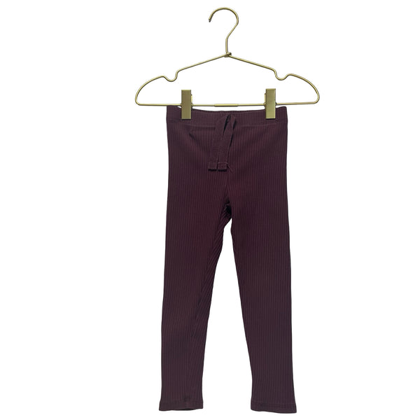 Zara Burgundy Ribbed Leggings - Size 3