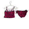 2B Real Pink & Black Animal Print & Neon Green Pom - Pom Bikini Swim Suit - Size 4 - Bounce Mkt