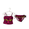 2B Real Pink & Black Animal Print & Neon Green Pom - Pom Bikini Swim Suit - Size 4 - Bounce Mkt