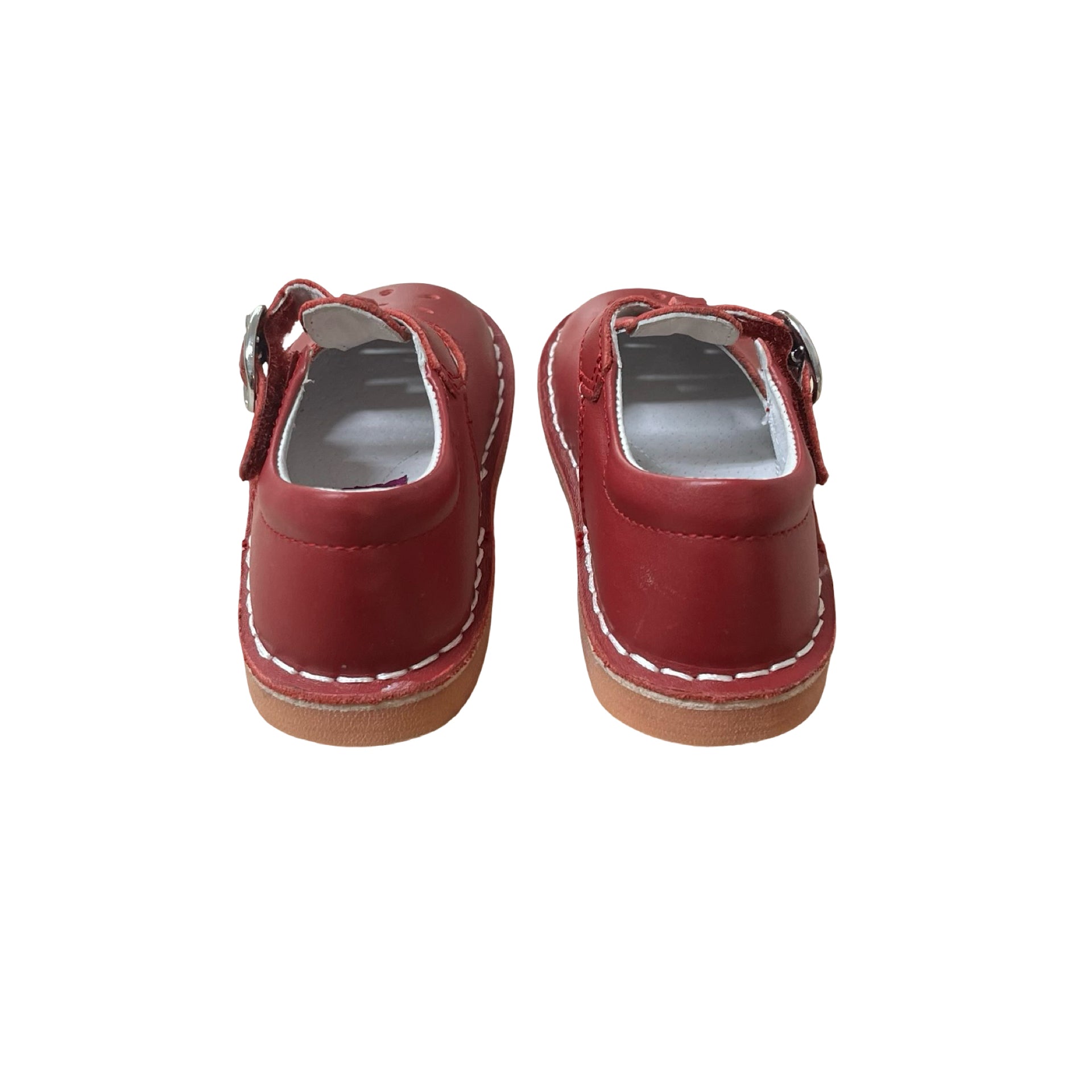 L'Amour Red Leather Mary Jane Shoes - Size 5