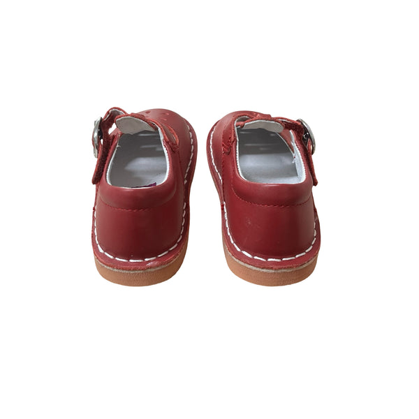 L'Amour Red Leather Mary Jane Shoes - Size 5