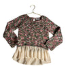 Hanna Andersson Olive Green & Pink Space Dye Sweater, Chiffon Hem - Size 110 (5)