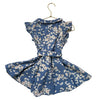 Petit Bateau Blue & Ivory Floral Belted Dress - Size 4A