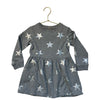 Primary Gray & Silver Foil Star Dress - Size 3
