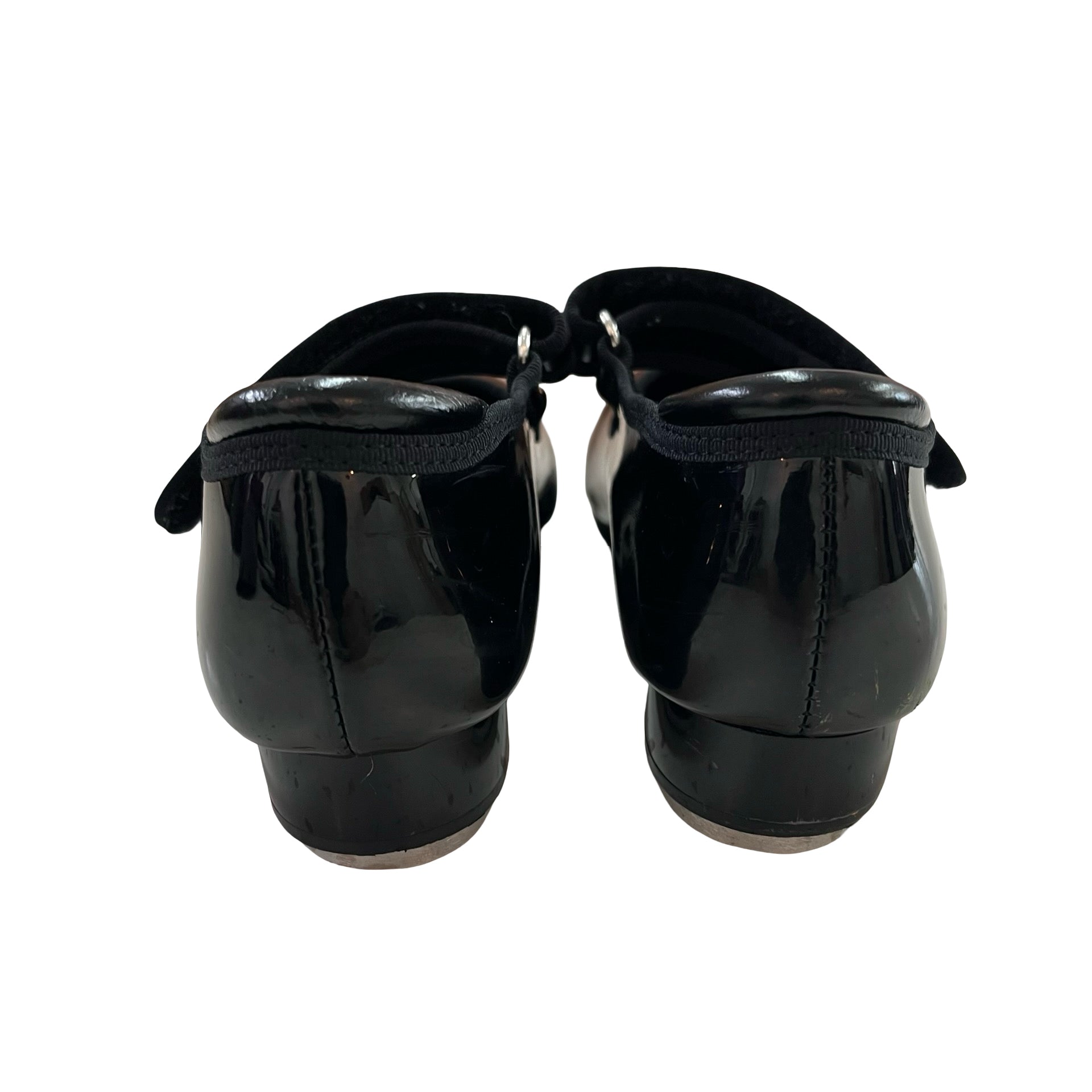 Stelle Black Patent Tap Shoes - Size 9