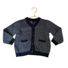 Janie and Jack Navy & Blue Houndstooth V-Neck Cardigan Sweater - Size 2T