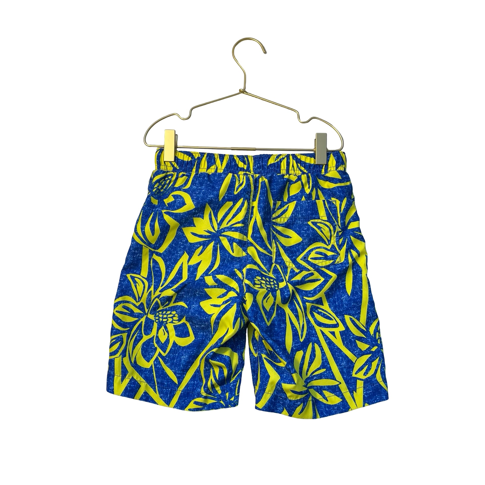 Lands' End Blue & Yellow Tropical Print Swim Trunks - Size S 8