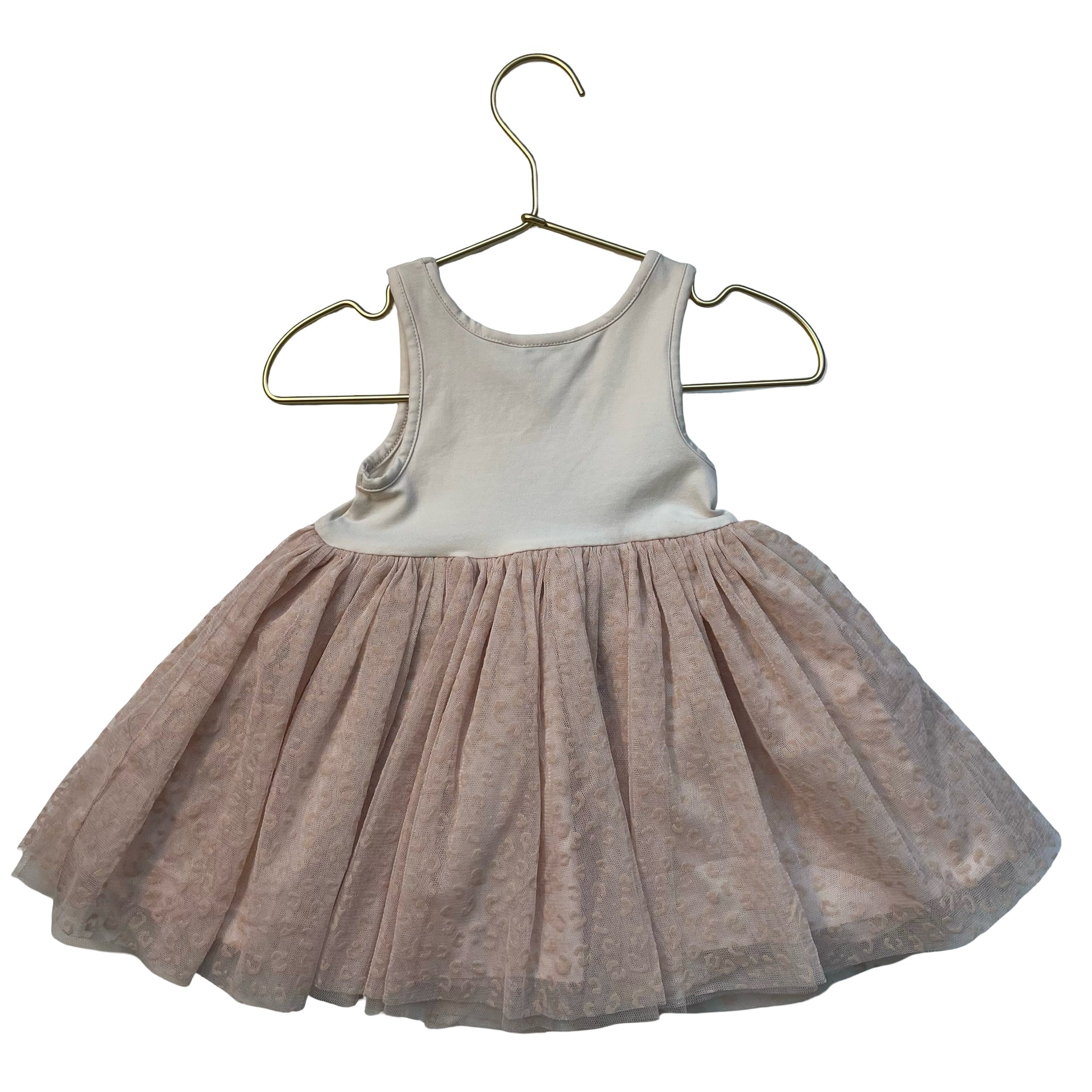 Pippa & Julie Peach Leopard Tulle Dress - Size 12 Mo