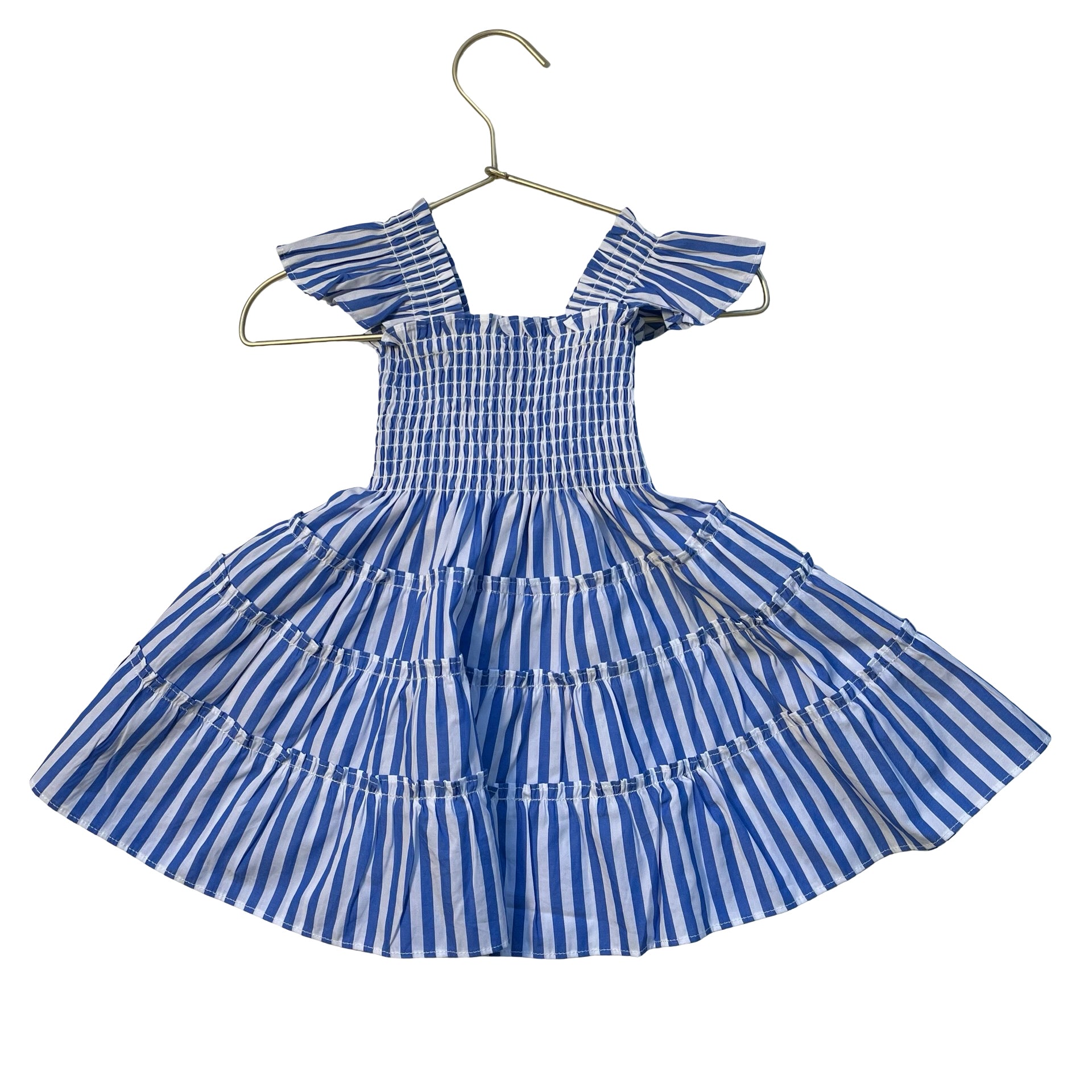 Hill House Blue & White Striped Smocked Dress - Size 2Y