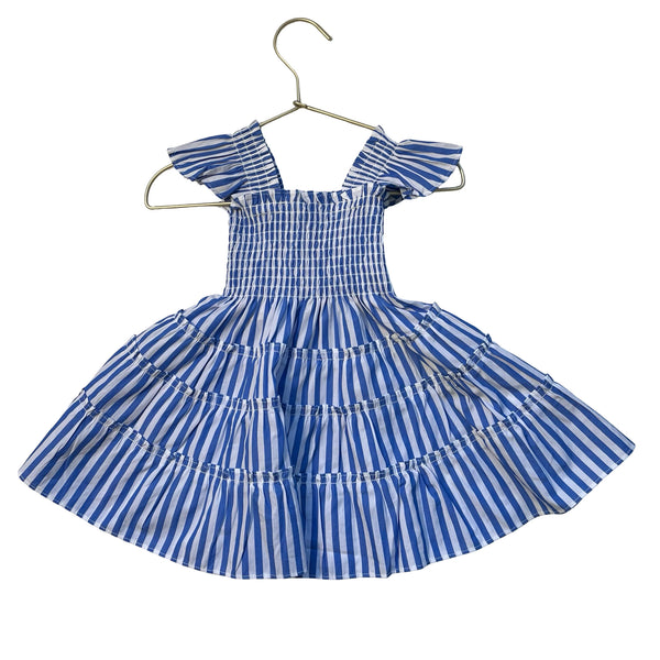 Hill House Blue & White Striped Smocked Dress - Size 2Y
