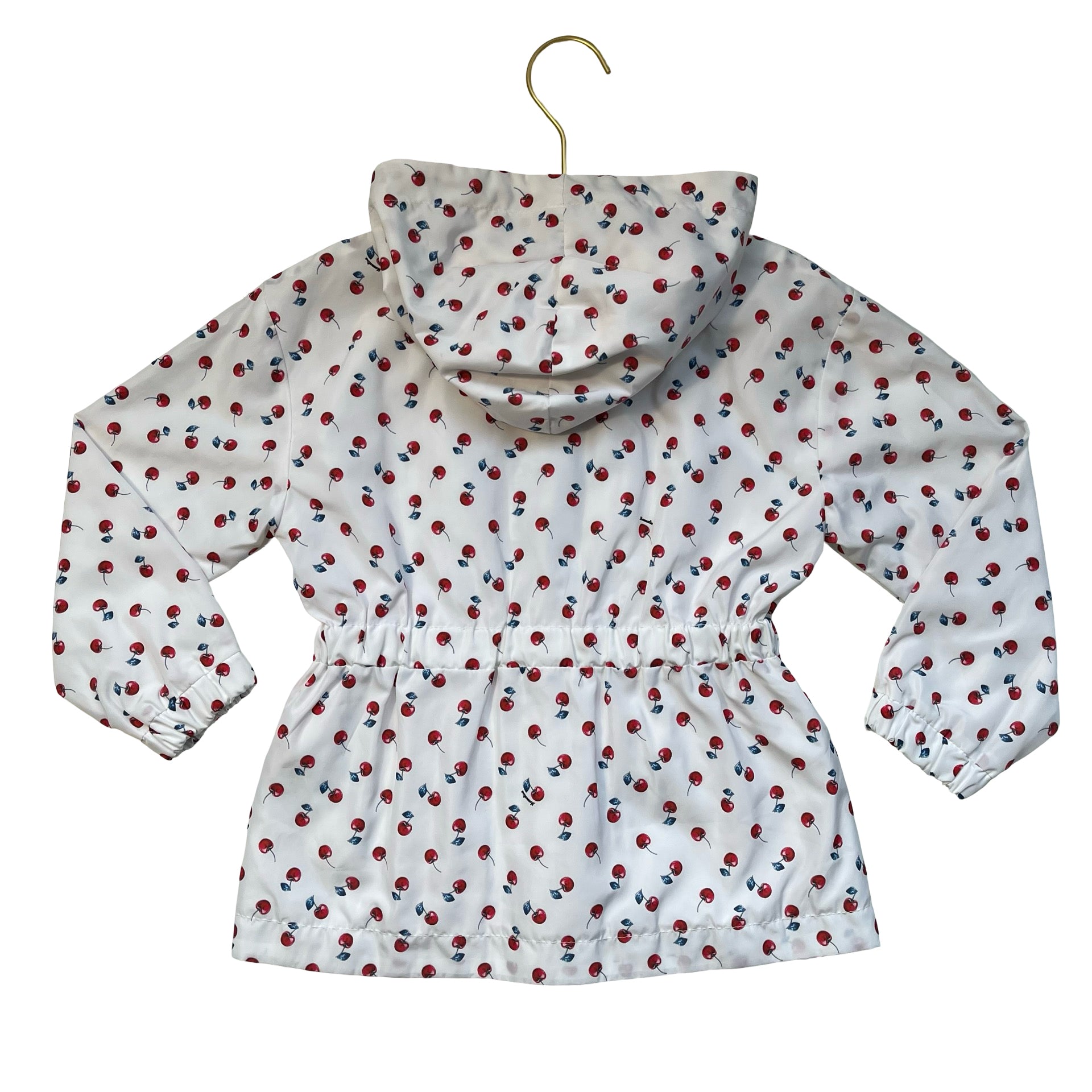 Monnalisa White & Red Cherry Print Windbreaker Jacket - Size 5