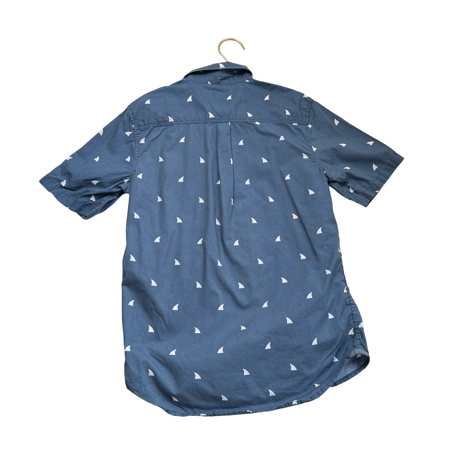 Vans Blue & White Pattern Button Down Shirt - Size M 10-12