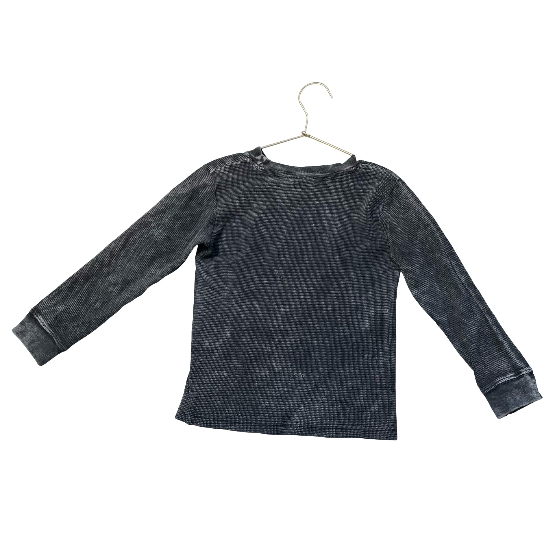 Mish Boys Vintage Wash Black Waffle 'Brooklyn' Shirt - Size 6