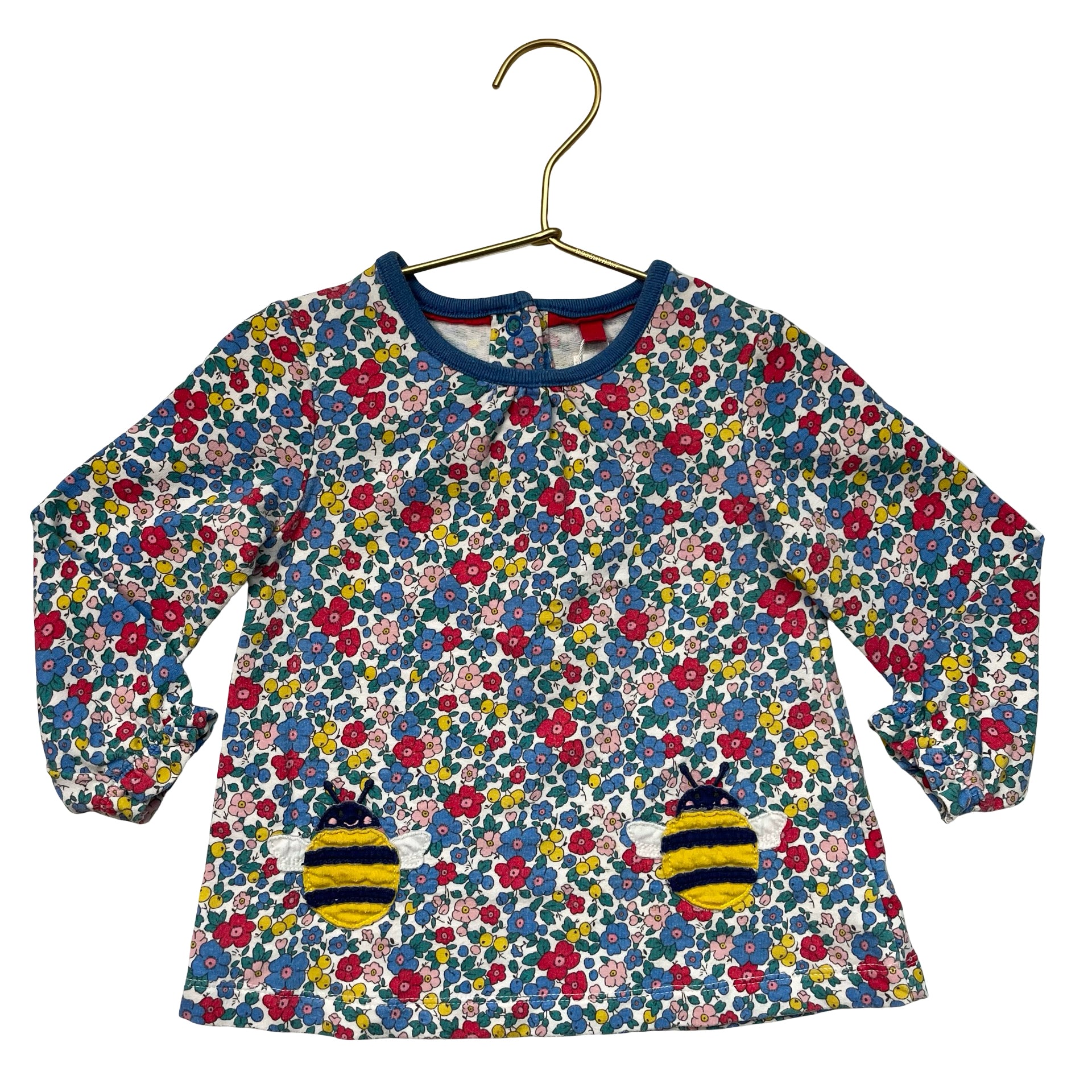 Baby Boden Floral & Bee Applique Tunic Top - Size 12-18 Mo