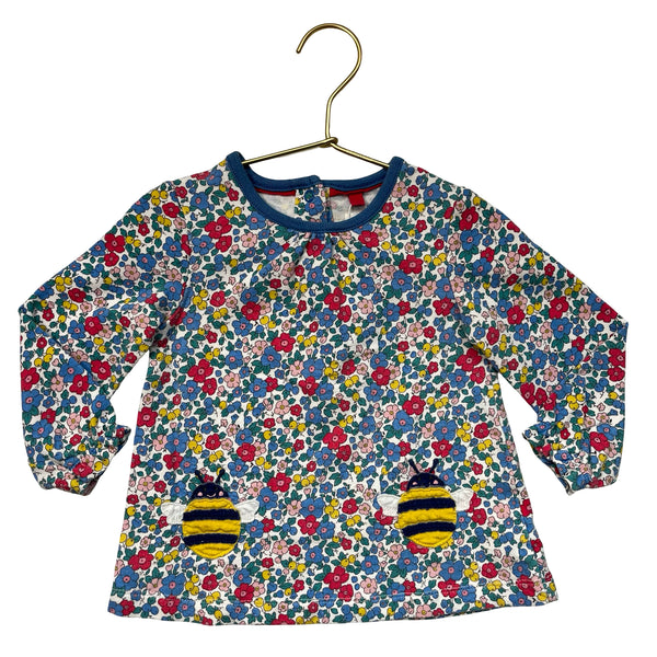 Baby Boden Floral & Bee Applique Tunic Top - Size 12-18 Mo