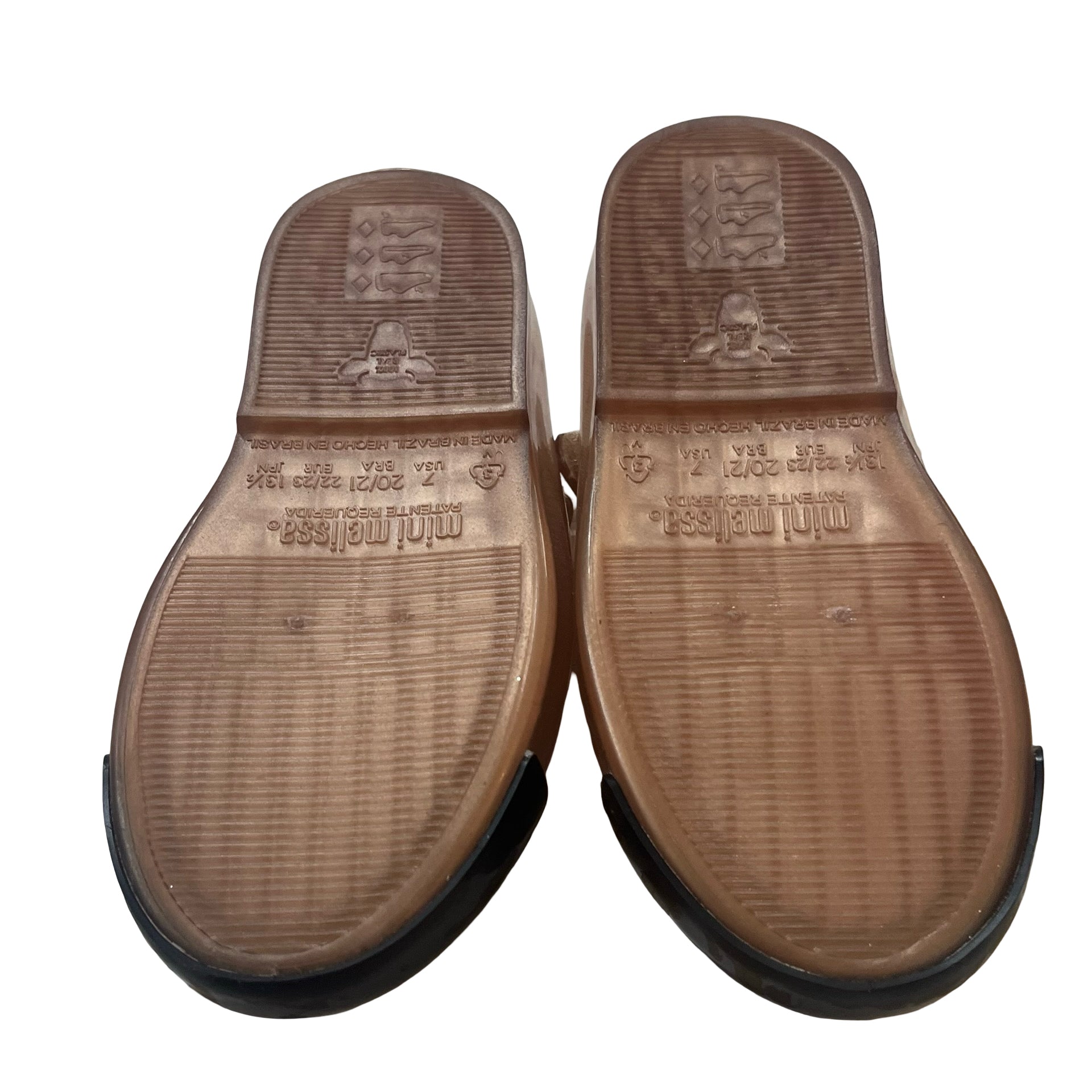 Mini Melissa Rose Gold & Black Shoes - Size 7