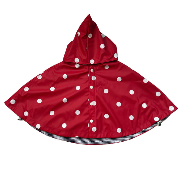 Petit Bateau Red Polka Dot Rain Poncho - Size 12-18 Mo Estimated